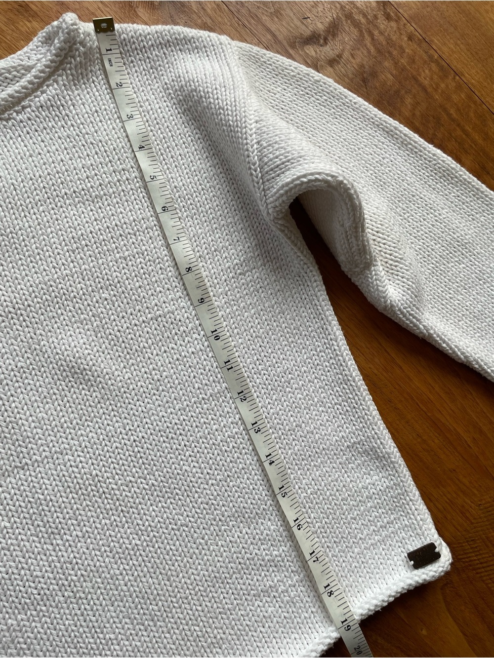 Shannon Passero 100% Cotton Boxy Roll Neck Sweater with Denim Pocket M - Picture 10 of 11